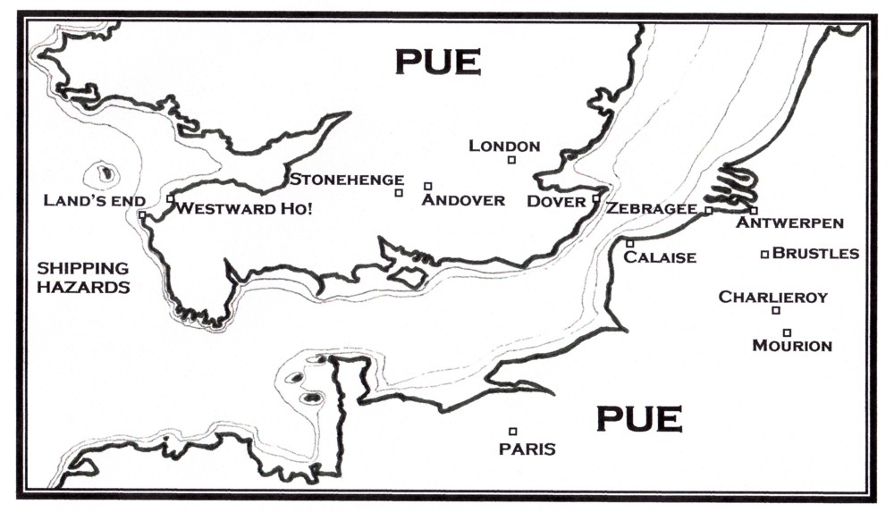 Map of the Atlantic showing danger area where Anarchadia should be